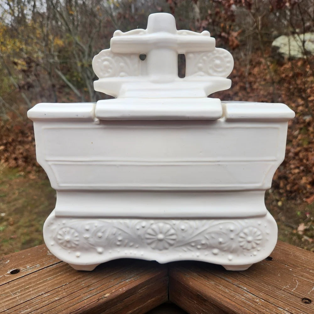 Vintage Mccoy Bisque White Stove Cookie Jar Circa 1962 HEAVY!